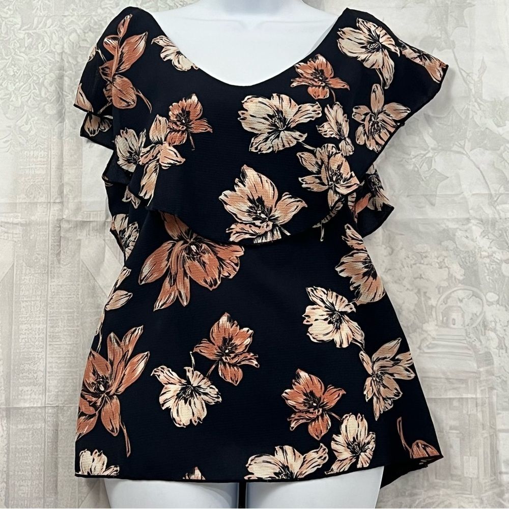 Women's S Butterfly sleeve Floral Top Blouse Shirt Boho Hippie Summer Country